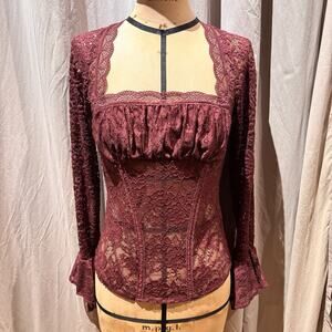 Ann Ferriday Rare VTG Unworn Milkmaid Sweetheart Lace Corset Top S/M